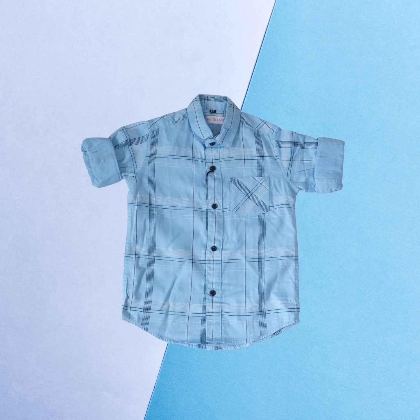 Boys' Light Blue Checked Shirt – Casual & Stylish