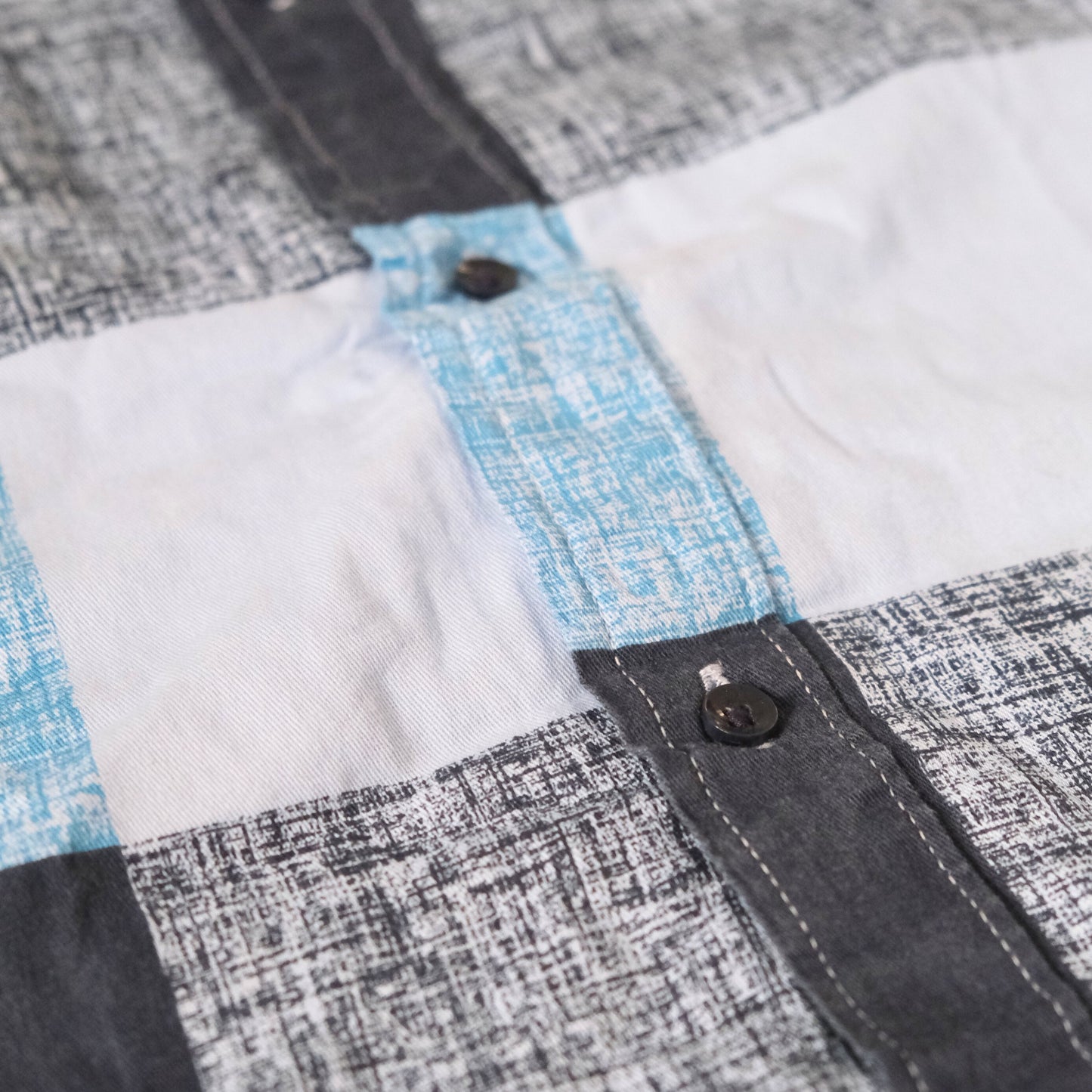 Boys' Blue & Navy Patch Check Shirt – Cool & Contemporary Look